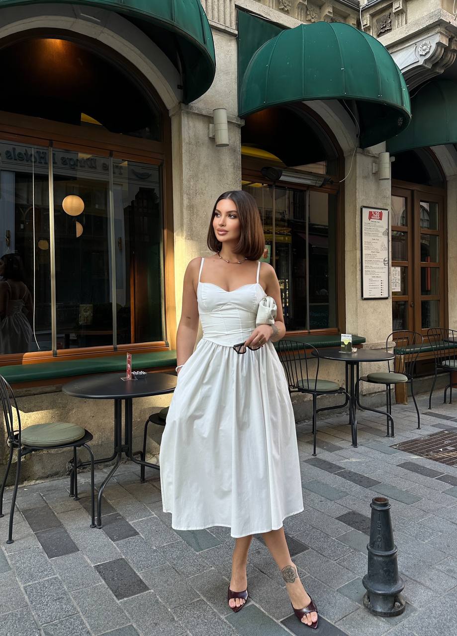 The Seraphina Sweetheart Corset Midi Dress - 1199-3